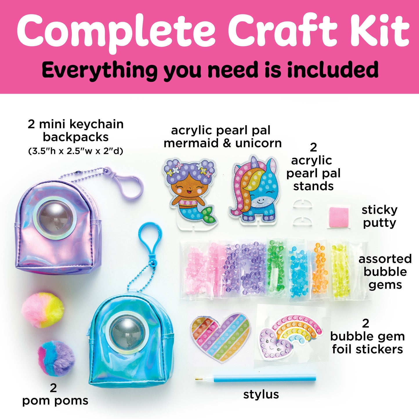 Bubble Gems Backpack Keychains Diamond Painting Kit