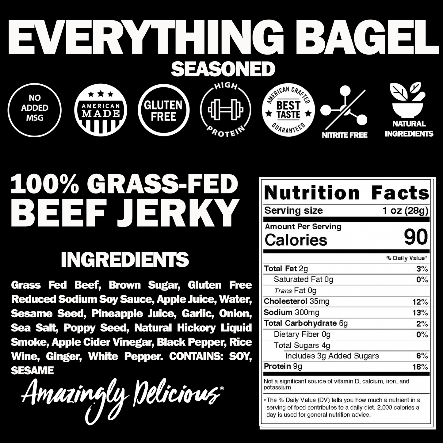 Everything Bagel Seasoned Beef Jerky (2.2oz)