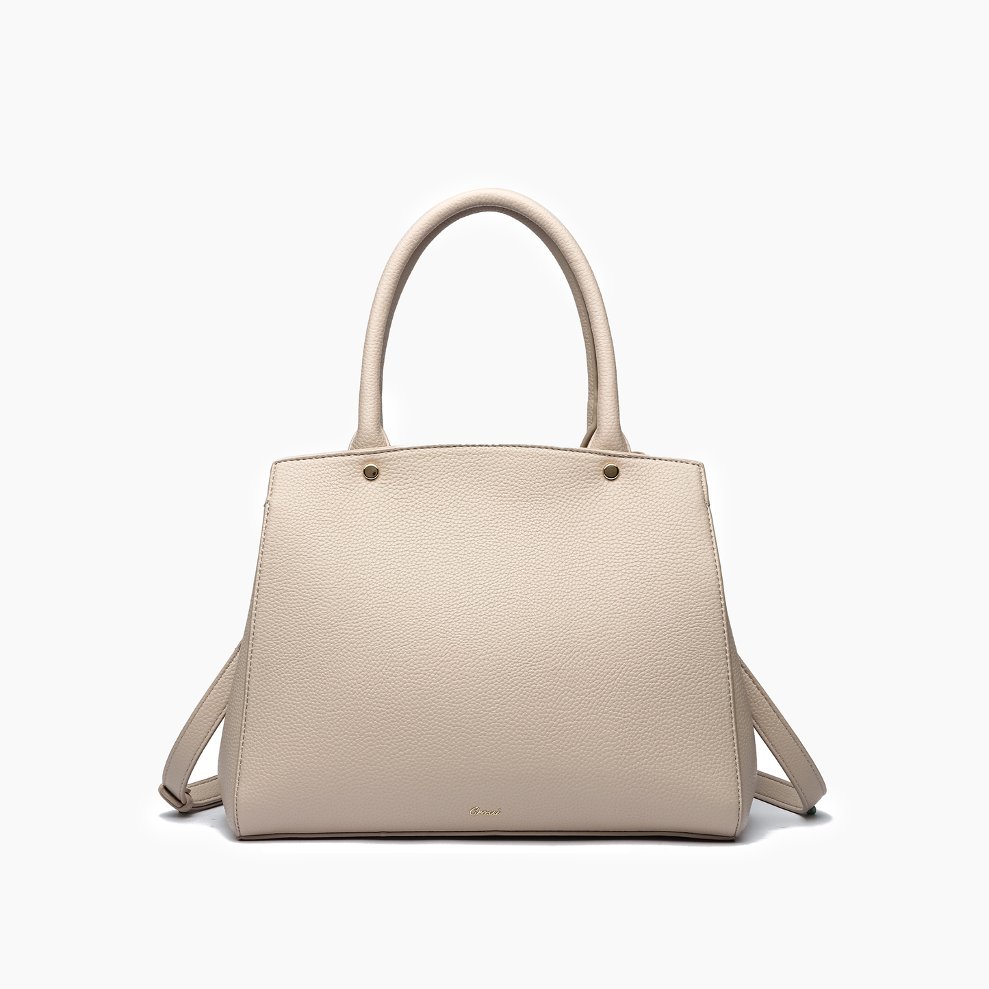 Poppy Bowtie Structured Top Handle Spring Shoulder Bag-  Beige