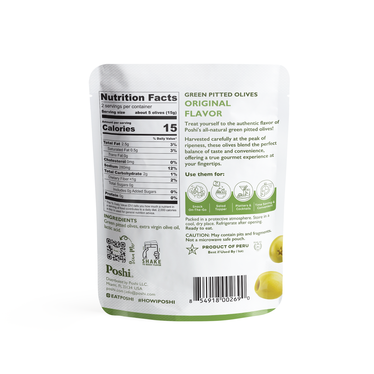 POSHI - Poshi Olives - Green Premium Olives 1.1oz/300