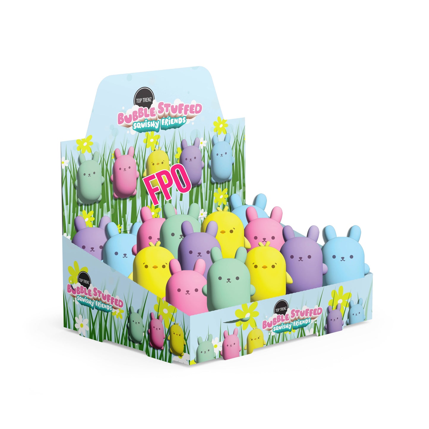 Top Trenz Inc - Bubble Stuffed Squishy Friends - Easter Bunny Edition