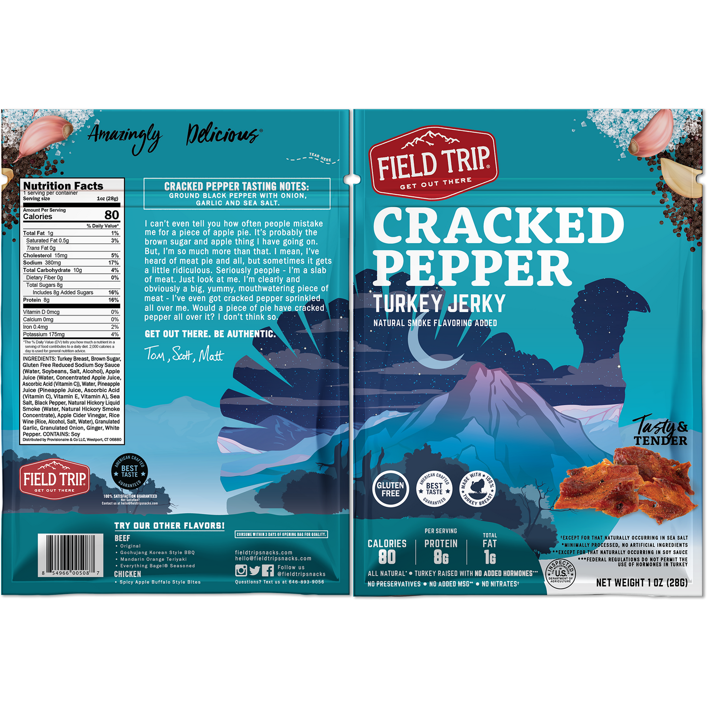Cracked Pepper Turkey Jerky (1oz)