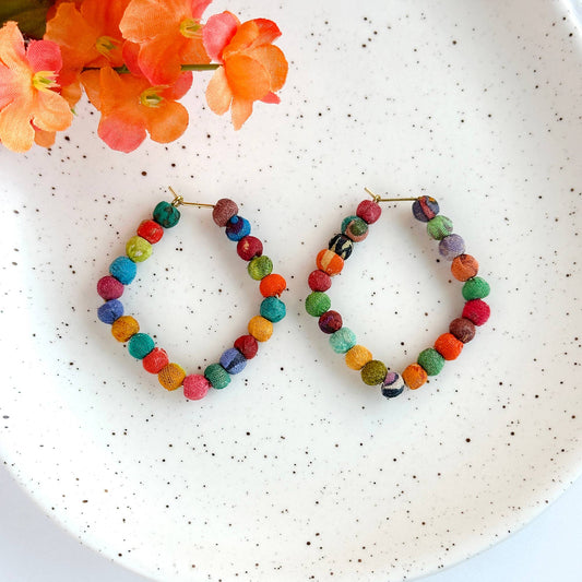 Kantha Diamond Hoops