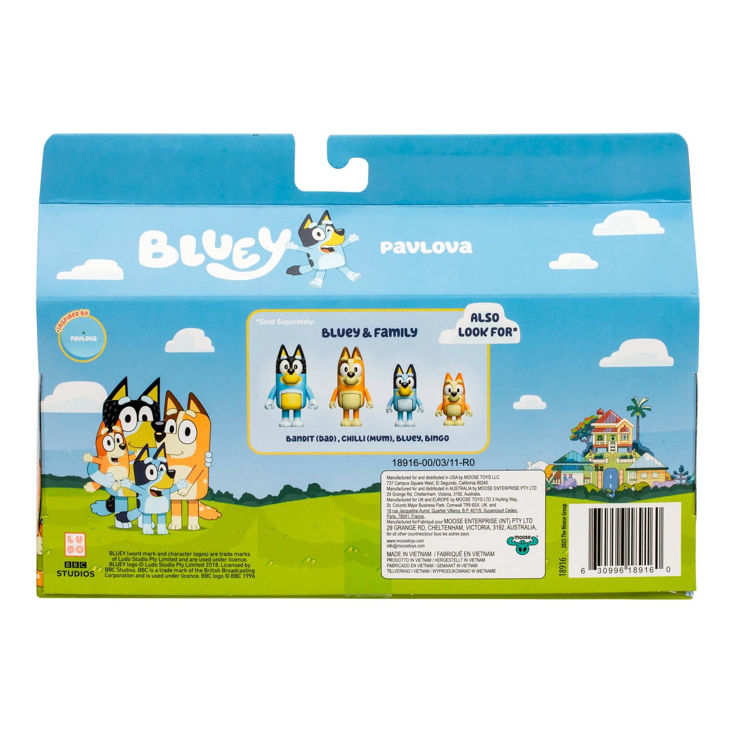 Moose Toys - Bluey Family 4-Pack Figure Set