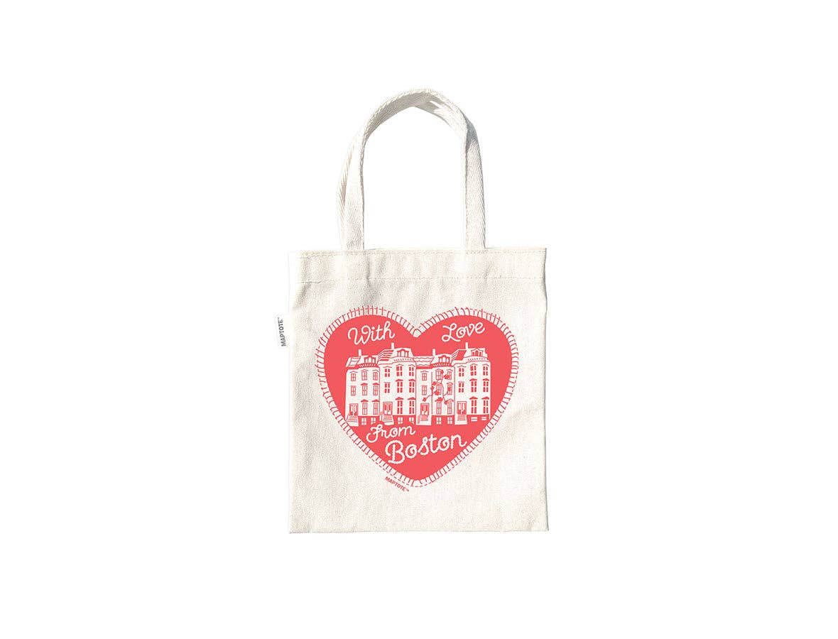 Boston Heart Tiny Tote – Cotton Canvas, USA Made