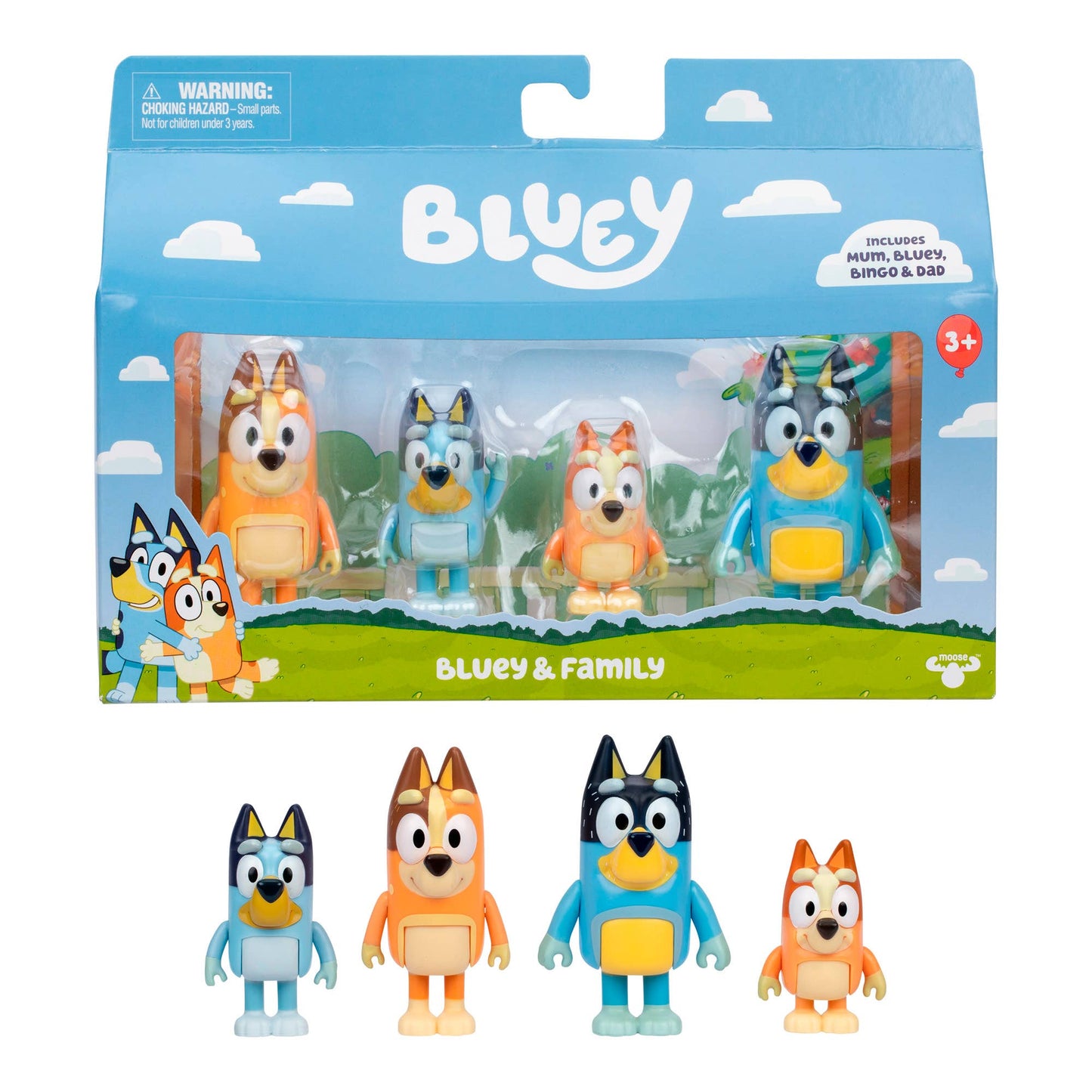 Moose Toys - Bluey Family 4-Pack Figure Set