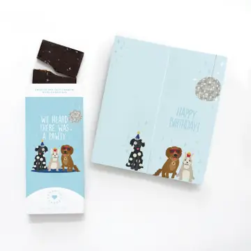 Birthday Greeting Card and Chocolate – Heard There Was A Pawty