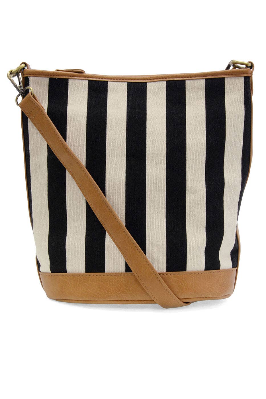 Black Awning Stripe Bucket Canvas Bag