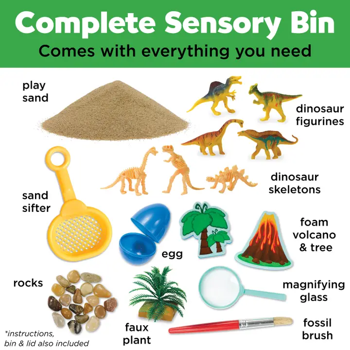 Sensory Bin Dinosaur Dig