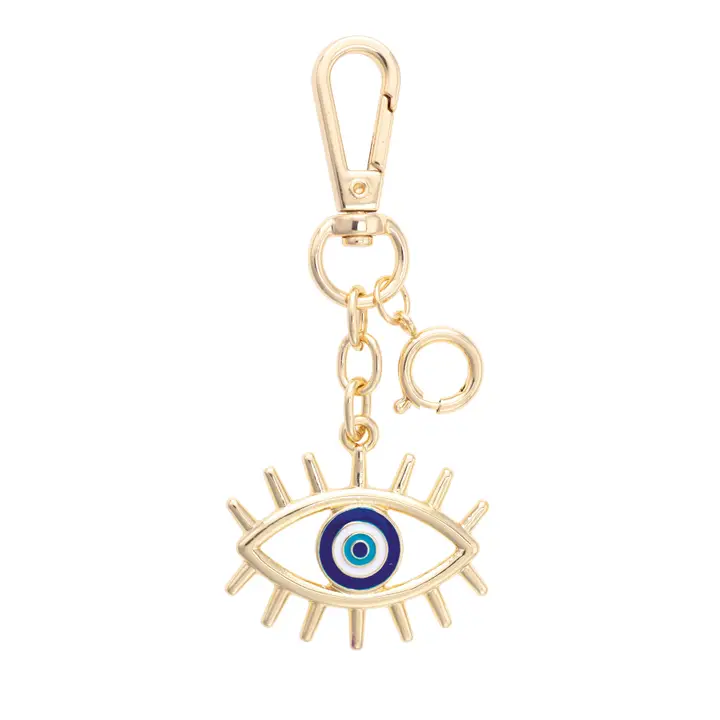 Evil Eye Bag Charm in Shiny Gold