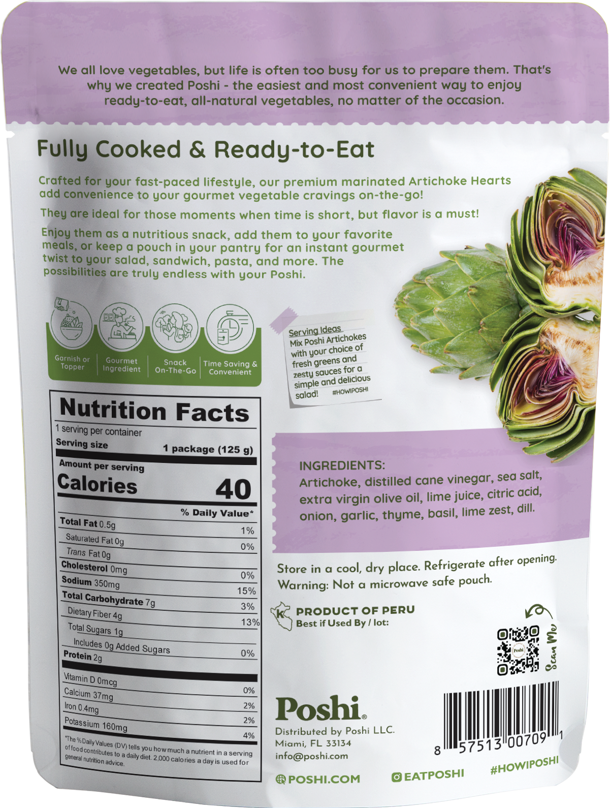 Steamed & Marinated Artichokes - Basil & Thyme 4.4oz