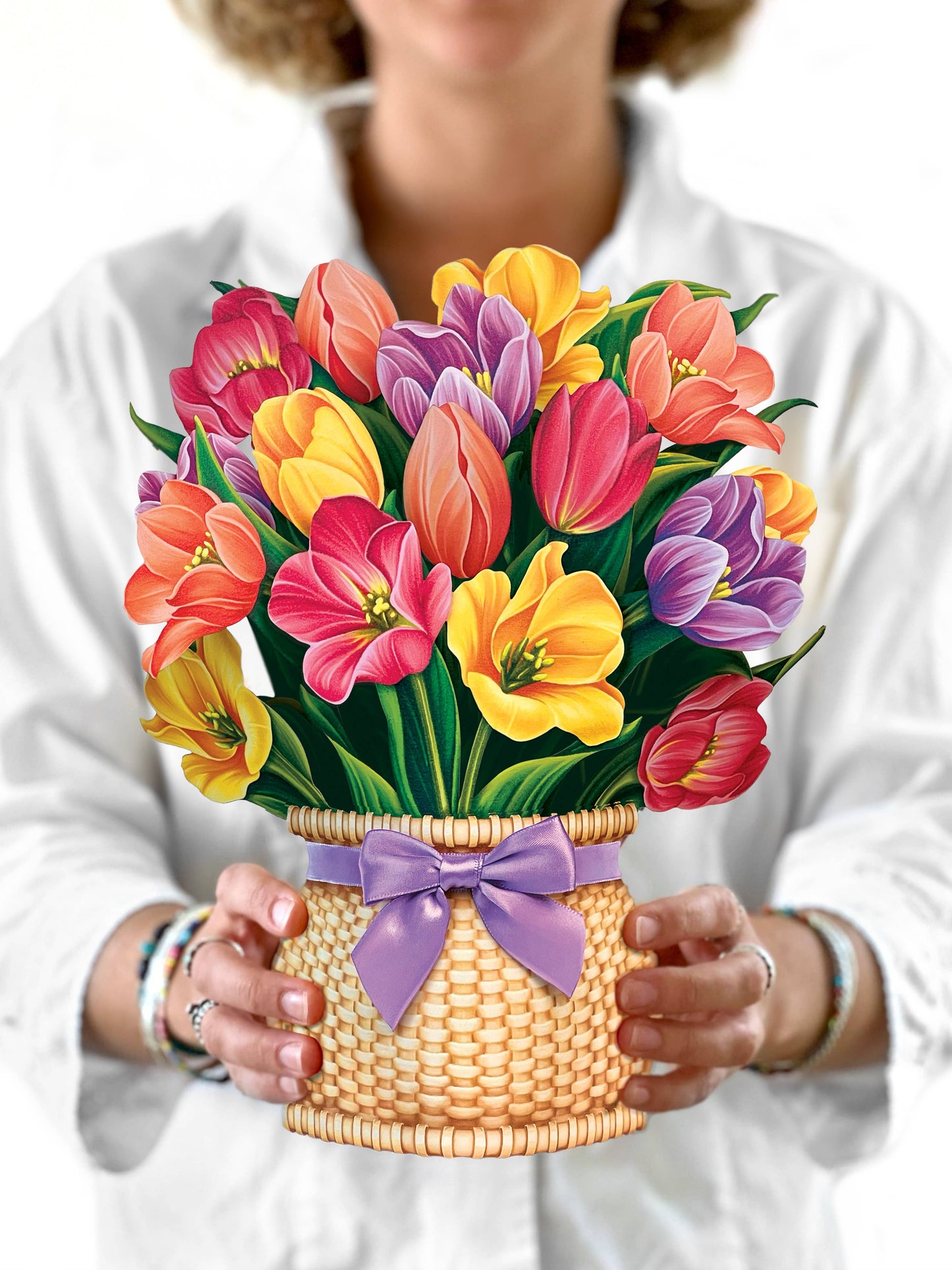 FreshCut Paper LLC - Festive Tulips (8 Pop-up Greeting Cards)