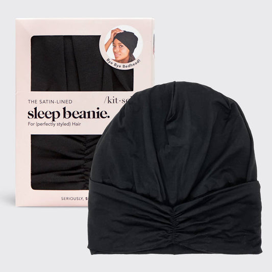 KITSCH - Sleep Beanie with Satin lining - Black