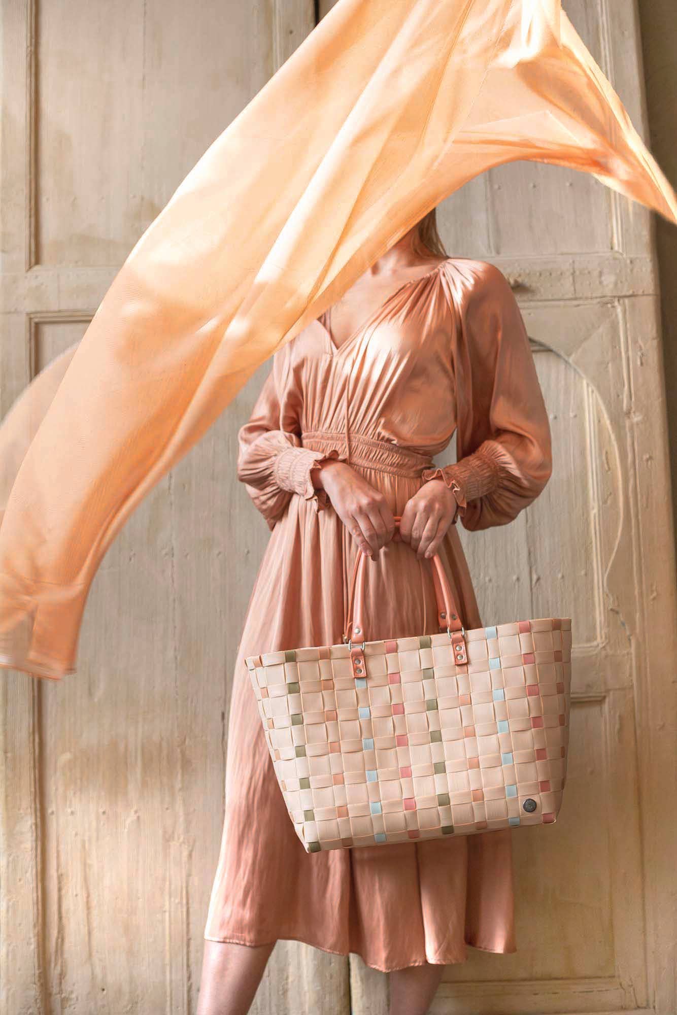 Dots Recycled Handwoven Leisure Tote Bag - Ballet Mix