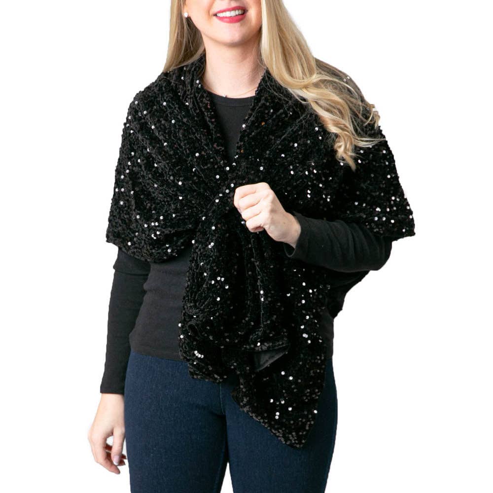Top It Off - Krystal Sequins Keyhole Wrap - Fall 2024: Navy