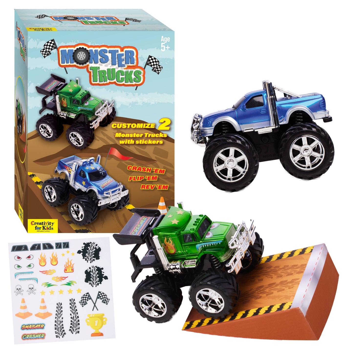 Faber-Castell / Creativity for Kids - Decorate 2 Monster Trucks Craft Kit for Kids