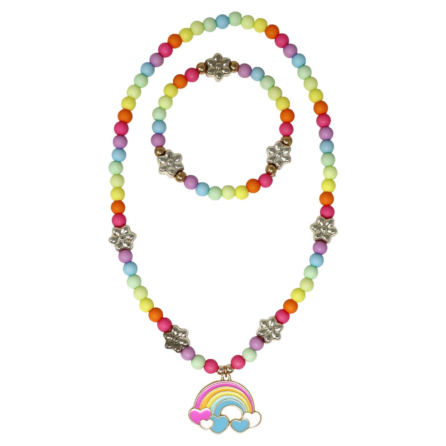 Daisy Rainbow Necklace and Bracelet