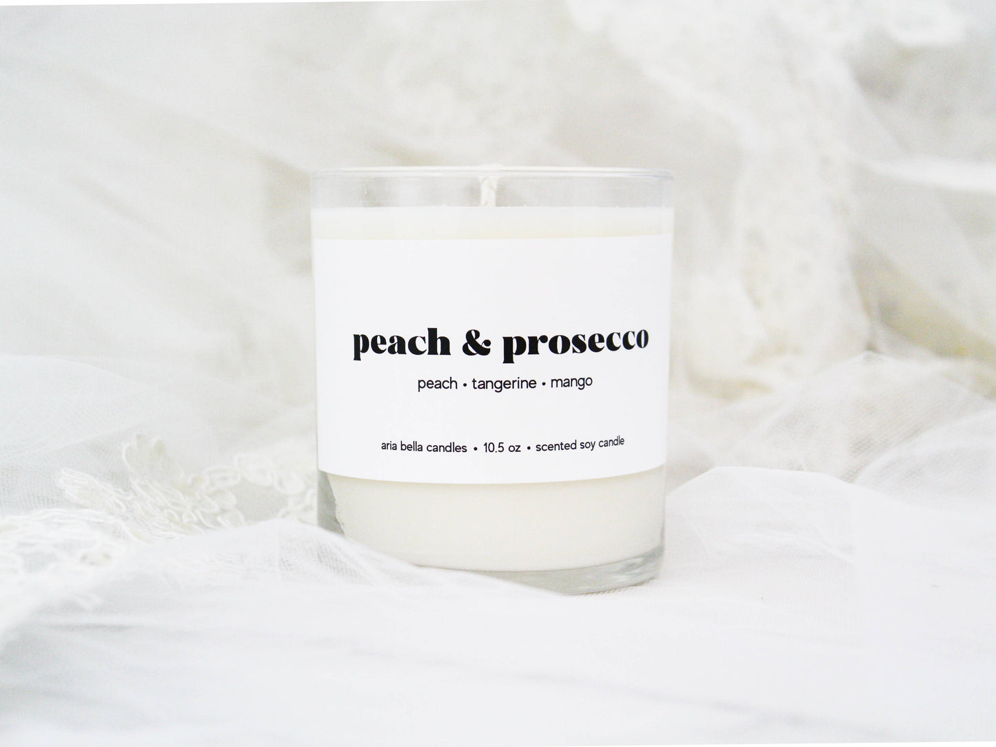 Peach & Prosecco Soy Candle 10.5oz Glass Jar