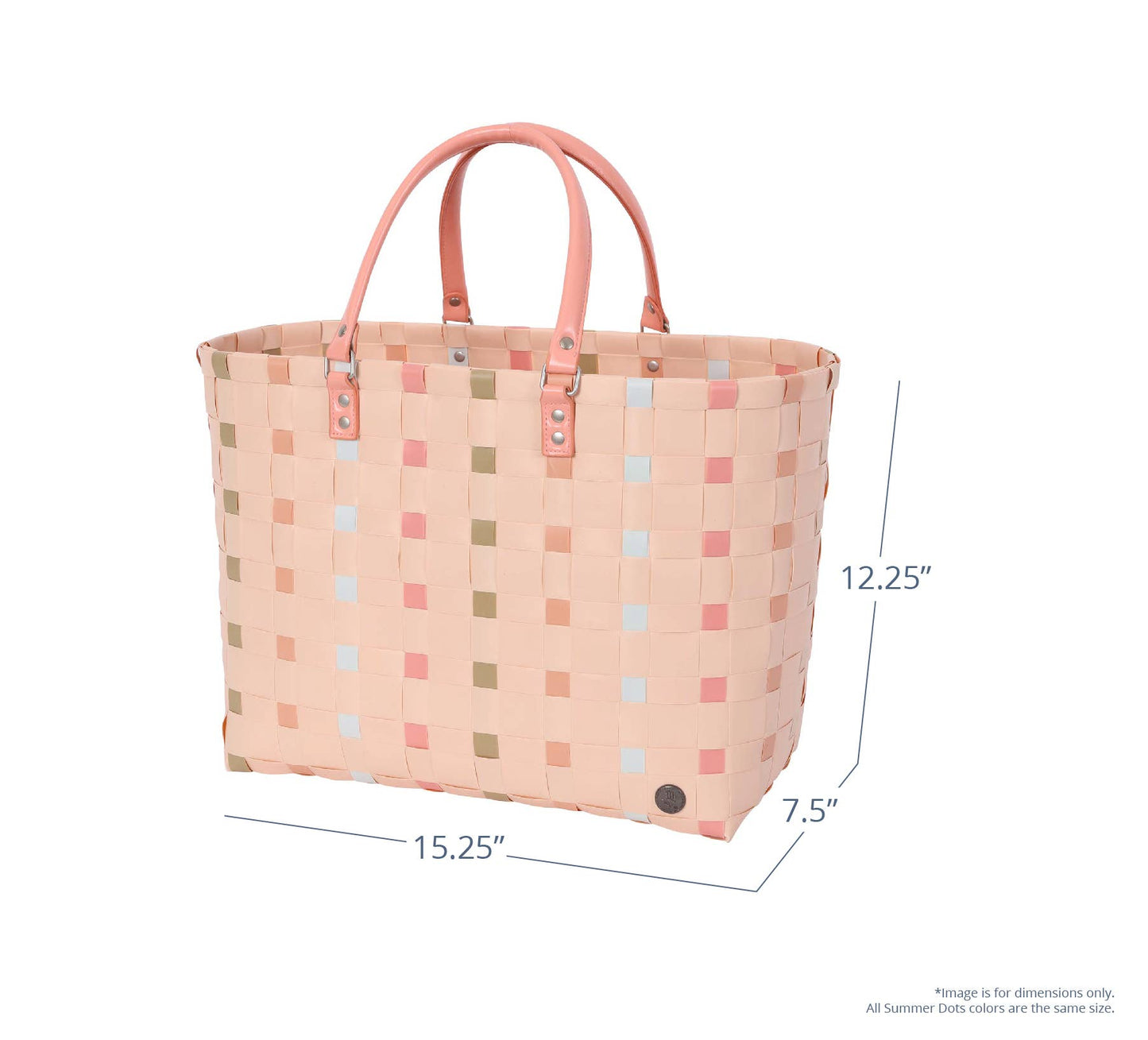 Dots Recycled Handwoven Leisure Tote Bag - Ballet Mix