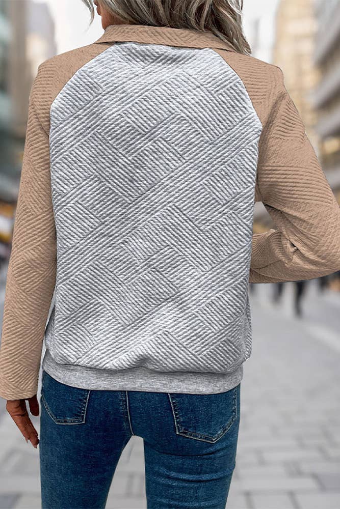 UNISHE - Fall Colorblock Kangaroo Pockets Sweatshirt BFZY1058