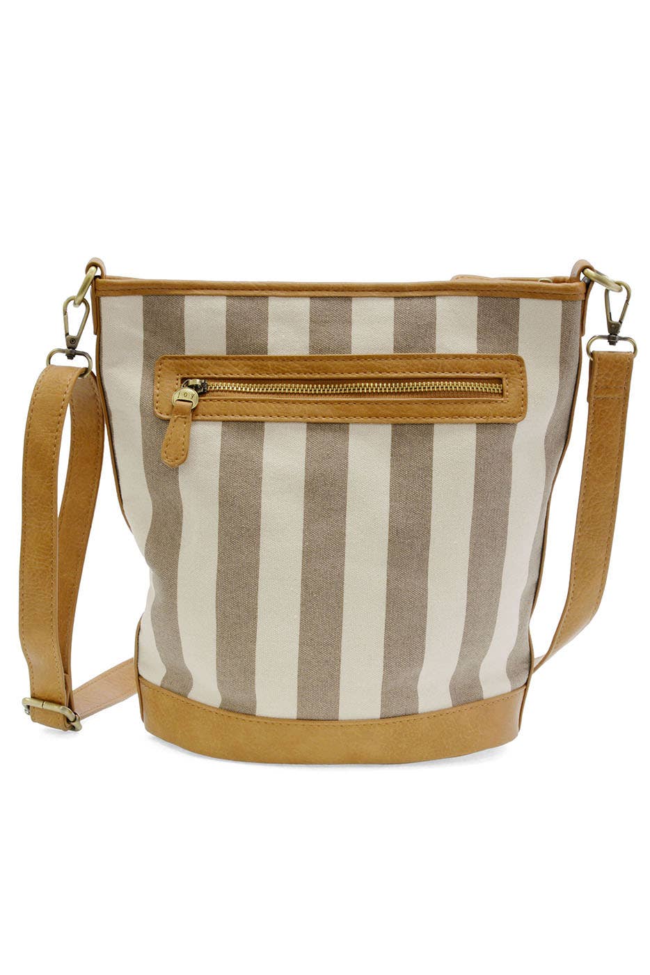 Black Awning Stripe Bucket Canvas Bag