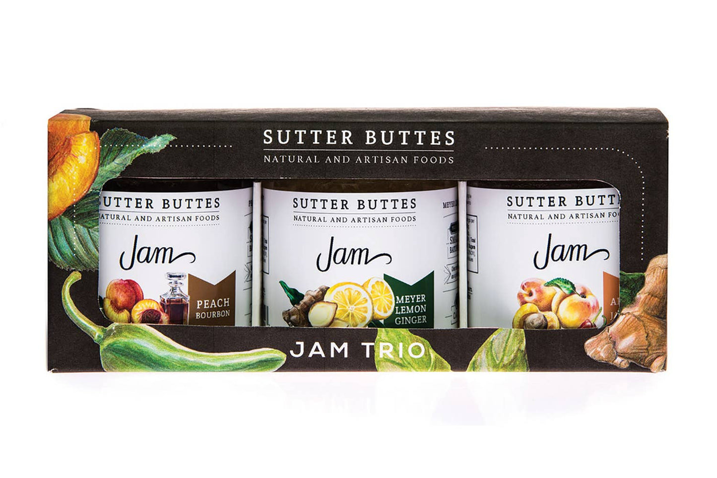 Jam Trio - Peach Bourbon, Lemon Ginger, Strawberry Vanilla