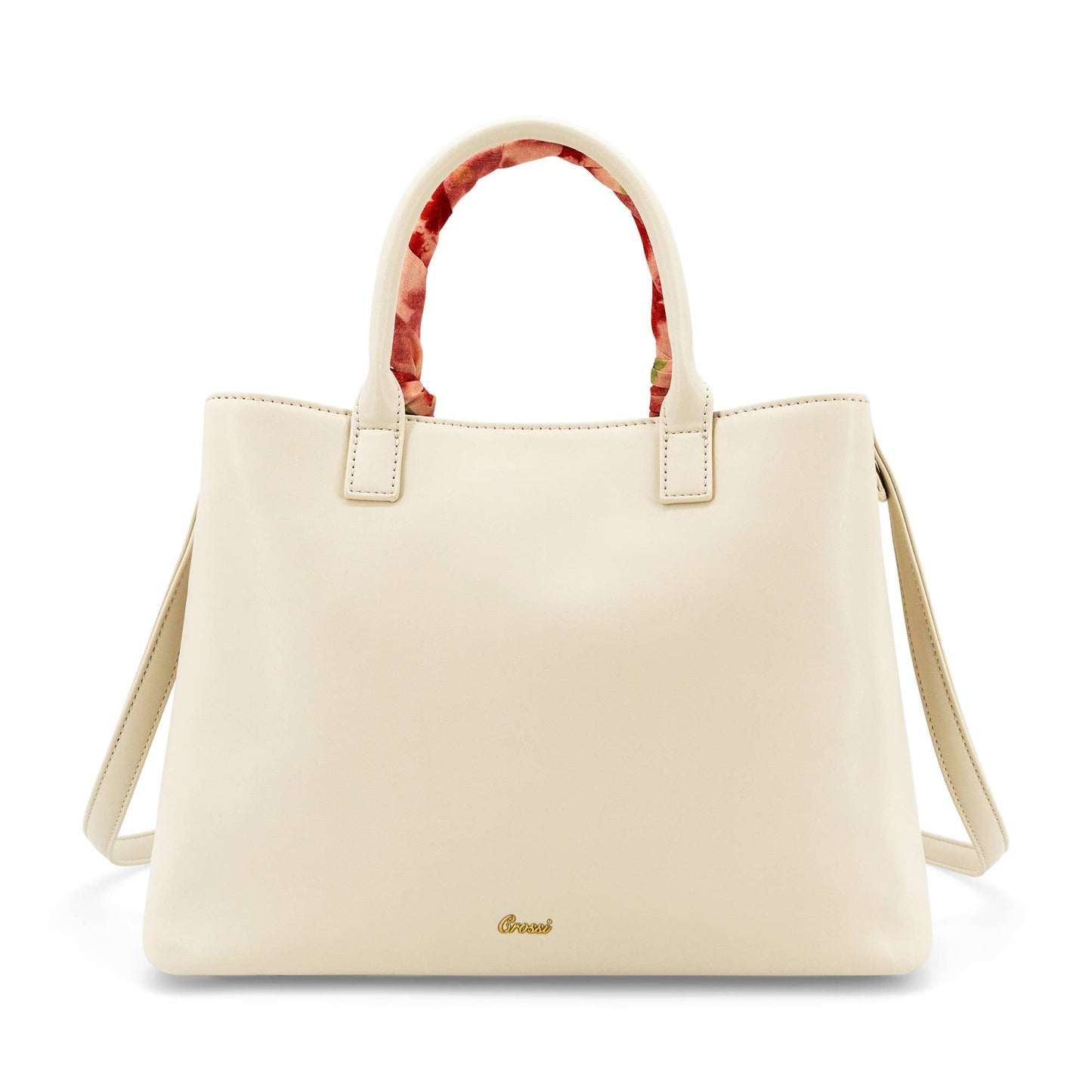 Mila Spring Scarf Mini Satchel Handbag - White