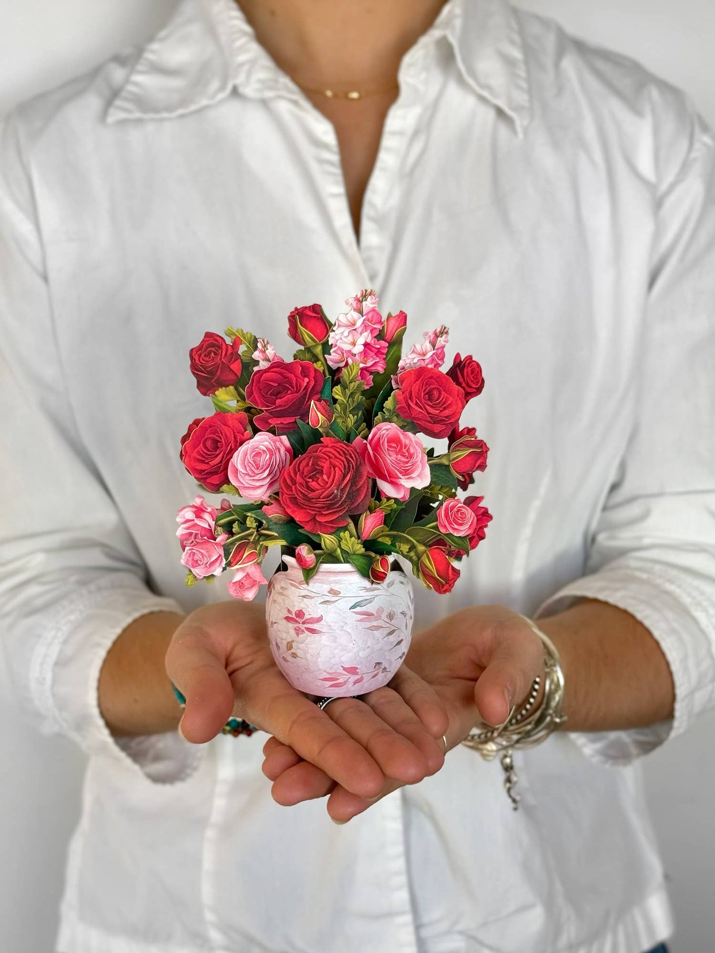 FreshCut Paper LLC - Mini Blooming Roses (10 Pop-up Greeting Cards)