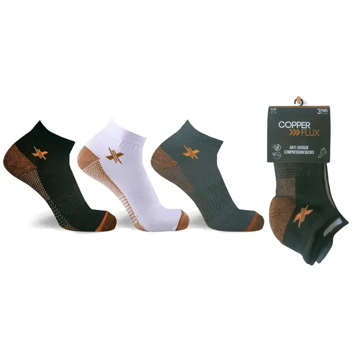 Copper-Infused Ankle Socks (3-Pairs)