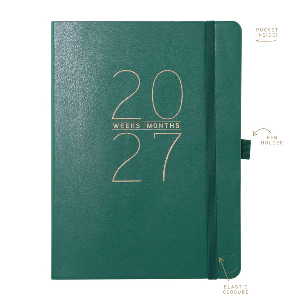 Apollo Collection Green 18-Month Vegan Leather Planner
