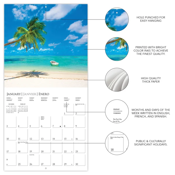 Island Paradise Mini Calendar