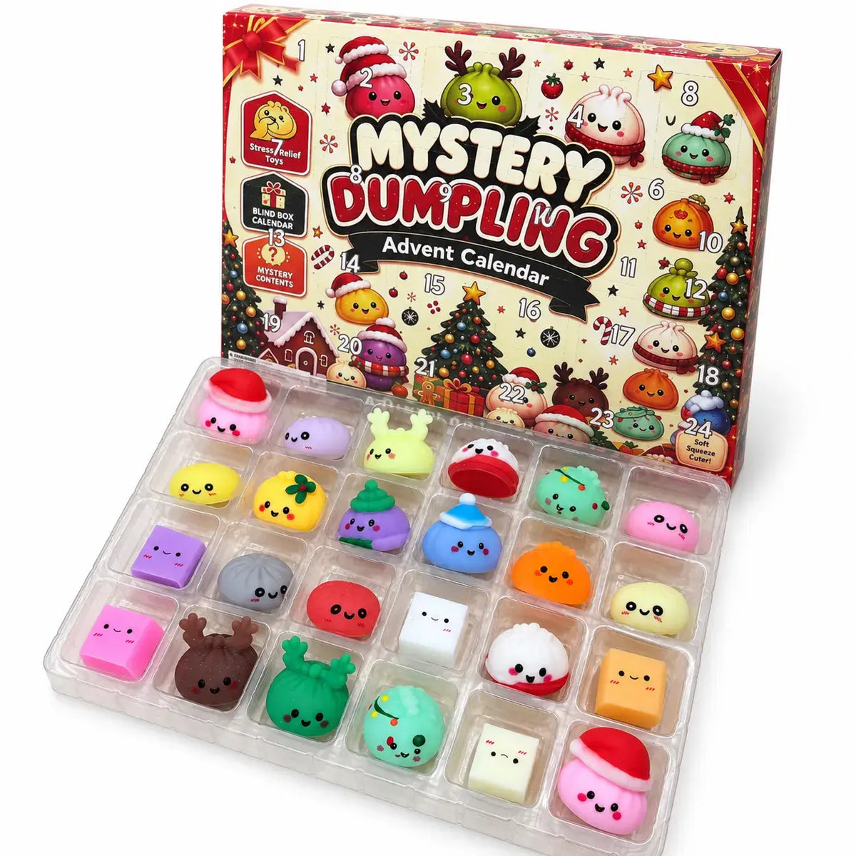 Accessiorie (We Pay All Duties) - 24-Day Christmas Emoji Dumpling Squishy Countdown Calendar