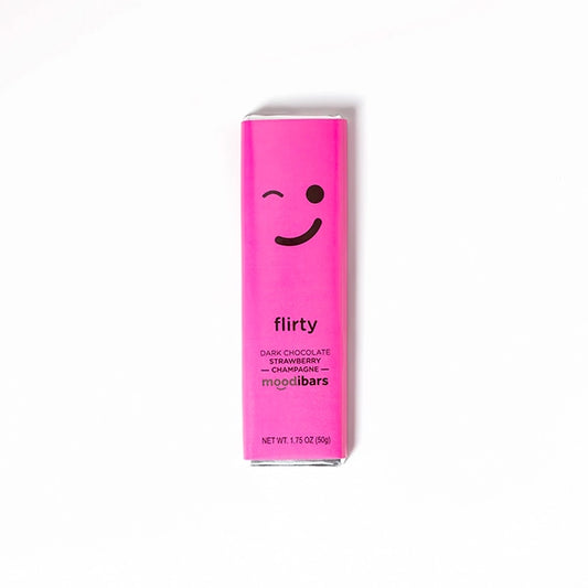 Moodibars Flirty Dark Chocolate Strawberry Champagne 1.75oz Bar