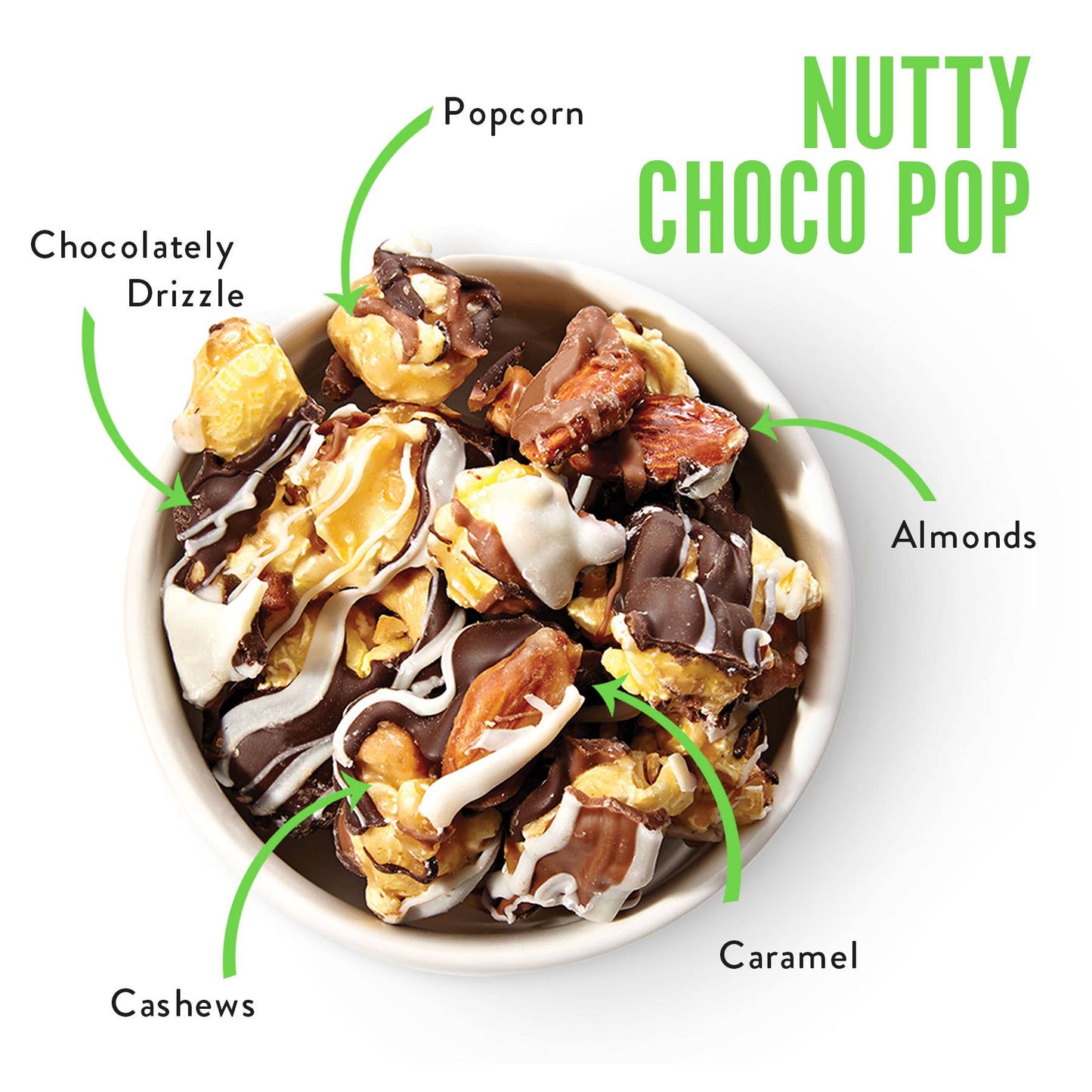 Funky Chunky - Nutty Choco Pop | Caramel Corn Chocolate Popcorn |  5-ounce Bags