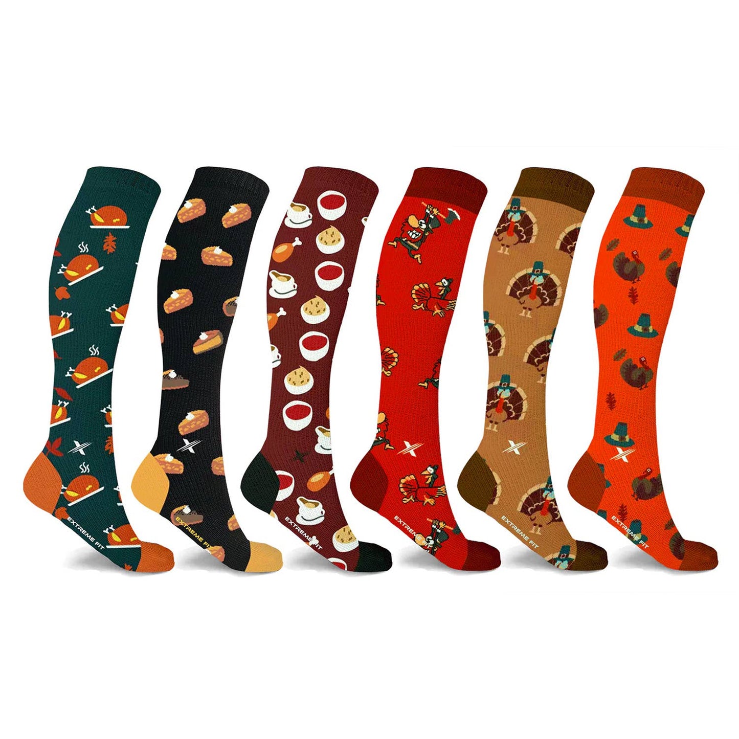 Extreme Fit Wholesale - NOVELTY COLLECTION COMPRESSION SOCKS - 6 ASST STYLES