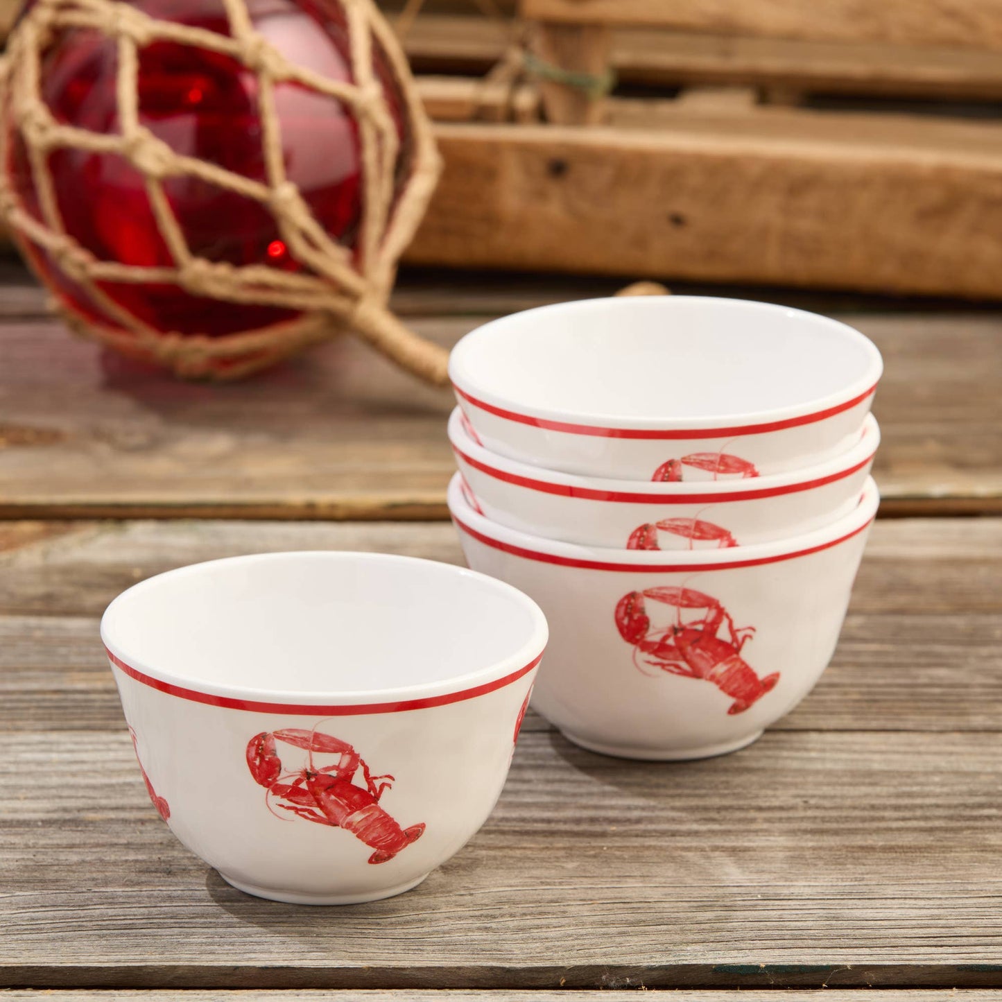 Beach House Lobster  Set of 4 4" Dipping Bowls
