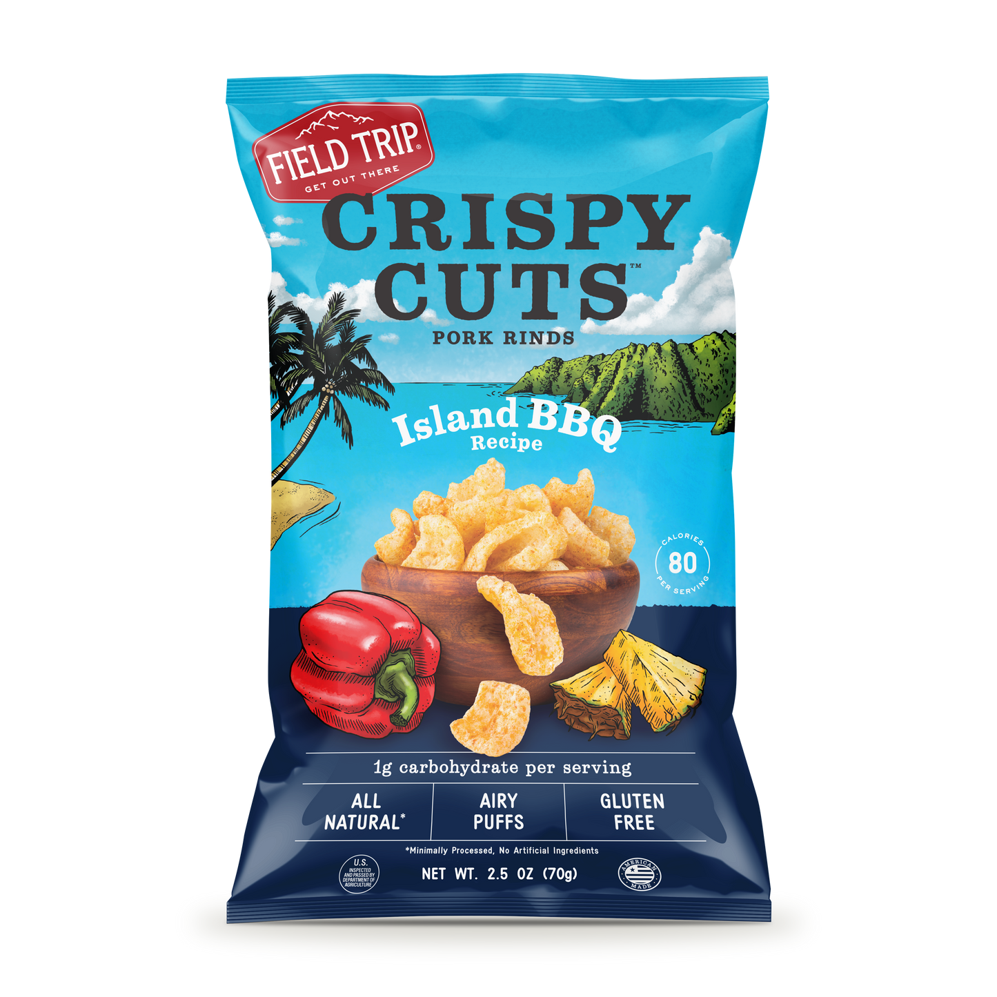Crispy Cuts Island BBQ Pork Rind 2.5oz