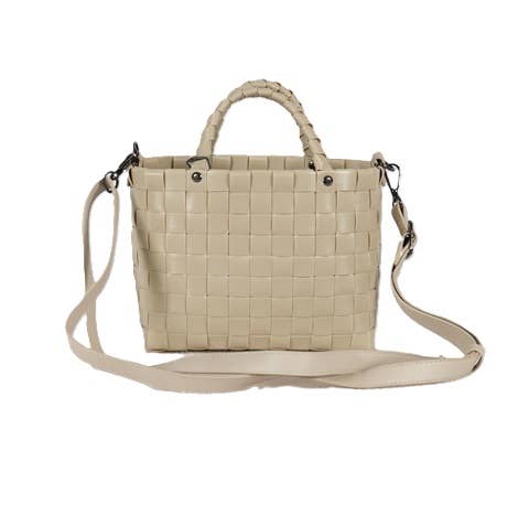 Dash Recycled Handwoven Crossbody Bag - Pale Grey