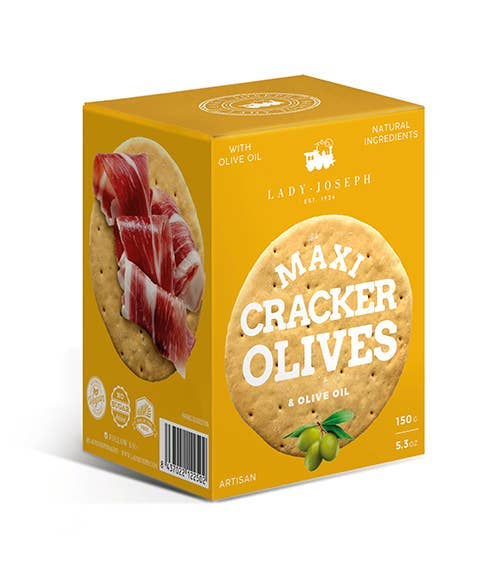 Lady Joseph Bakery - Maxi Cracker With Green Olives & Olive Oil  vegan snack