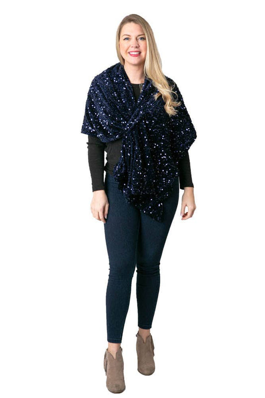 Top It Off - Krystal Sequins Keyhole Wrap - Fall 2024: Navy