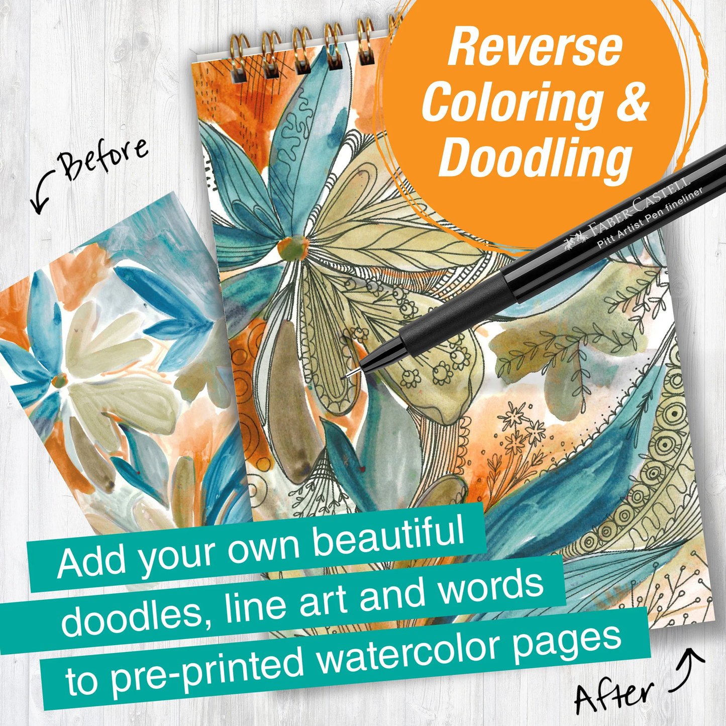 Reverse Coloring and Doodling Book - Neutral Edition