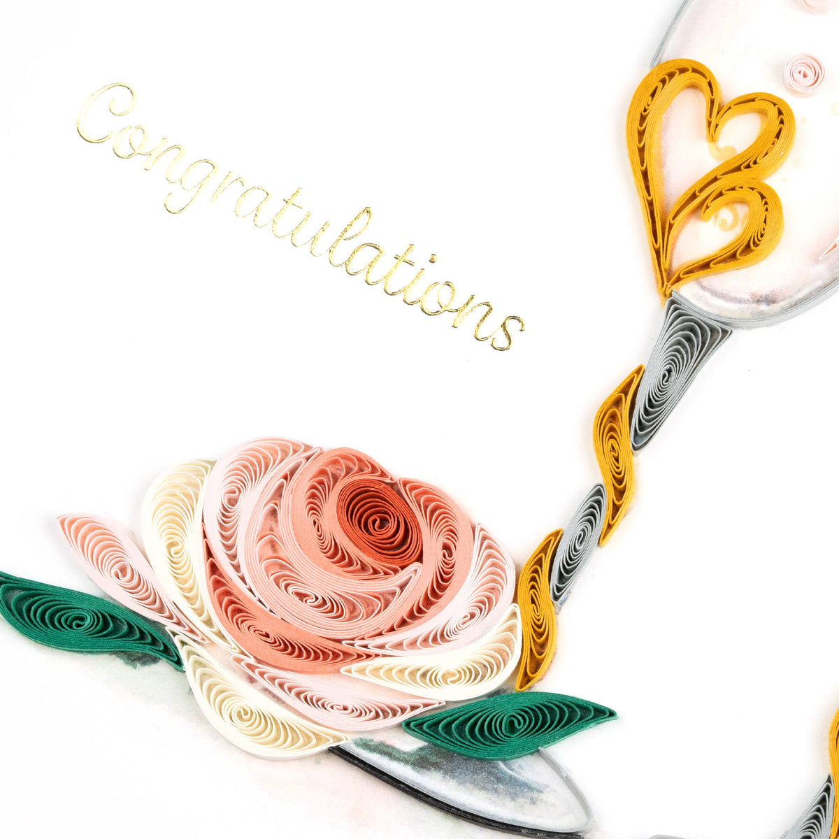 Quilling Card - Wedding Toasting Flutes