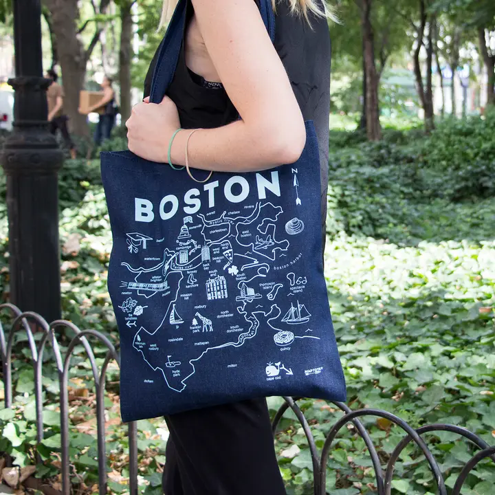 Boston Denim Tote - Cotton Denim, USA Made