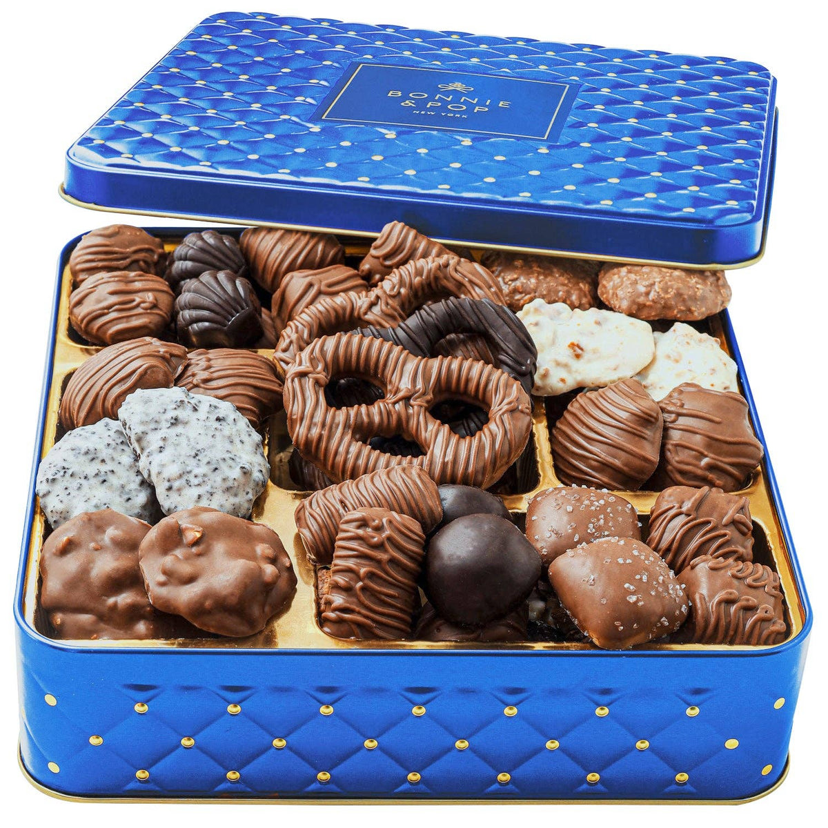 Holiday Gift Tin- Chocolate Assortment- Blue