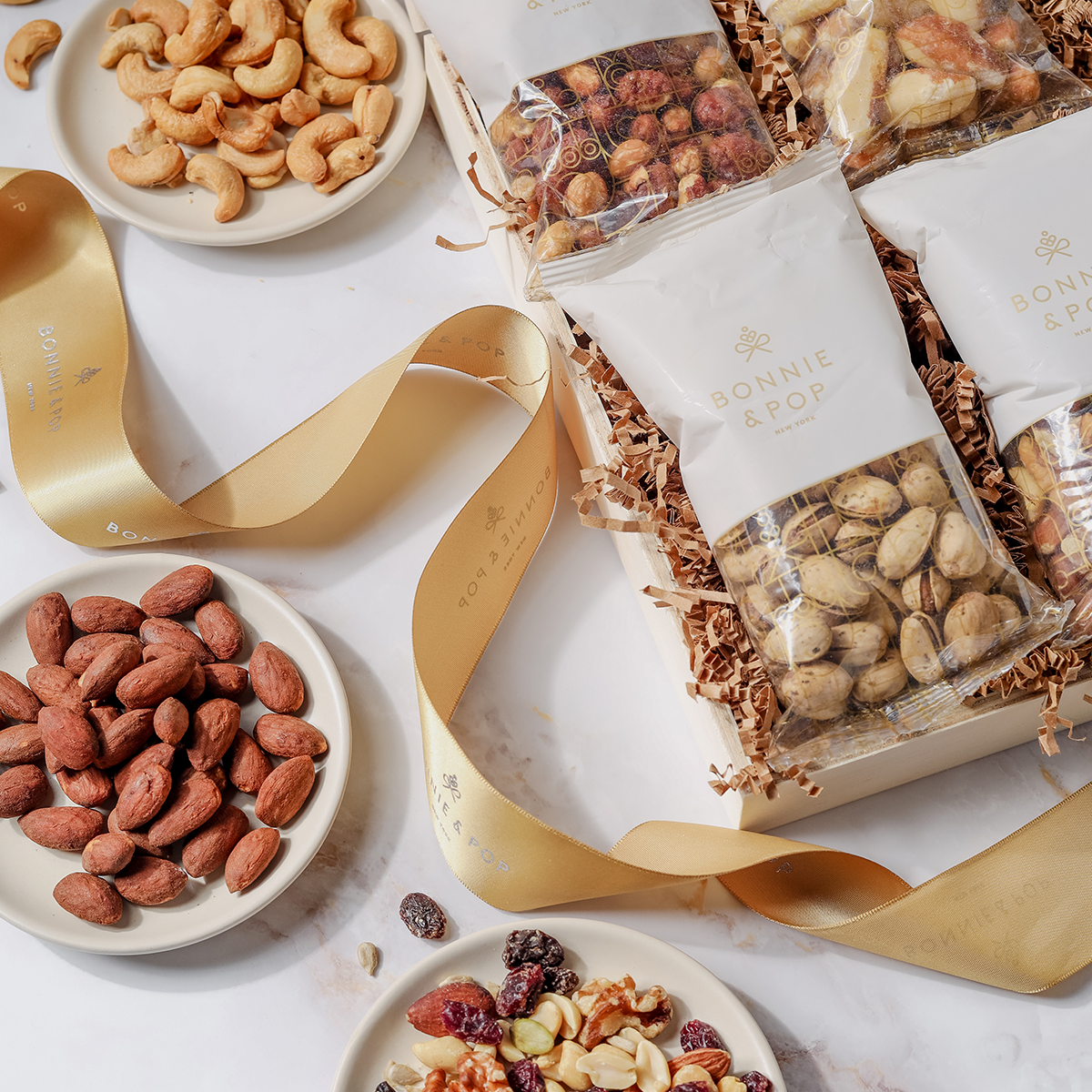 Nut Gift Basket – Gourmet Nut Sampler in Reusable Wooden Crate