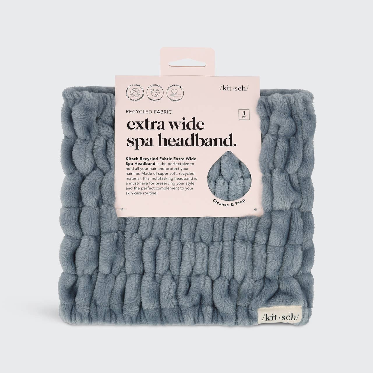 Extra Wide Spa Headband - Misty Blue/KITSCH