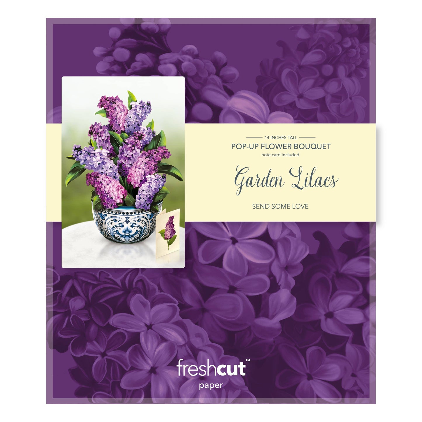 FreshCut Paper LLC - Garden Lilacs (8 Pop-up Greeting Cards)