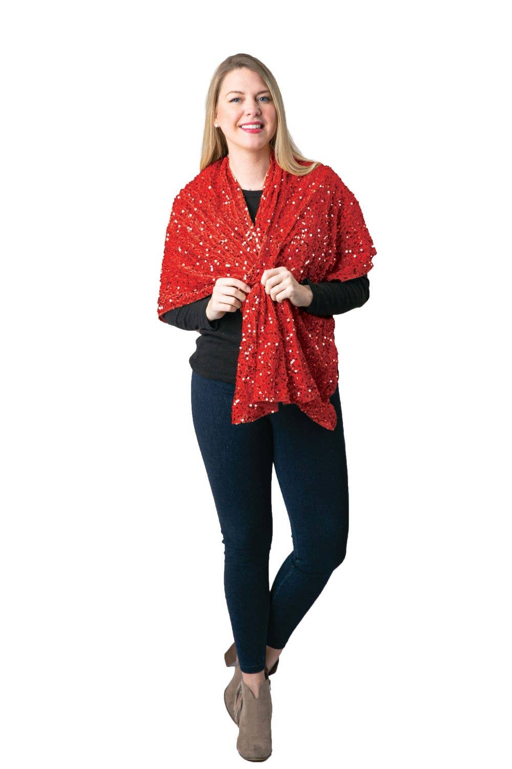 Top It Off - Krystal Sequins Keyhole Wrap - Fall 2024: Navy