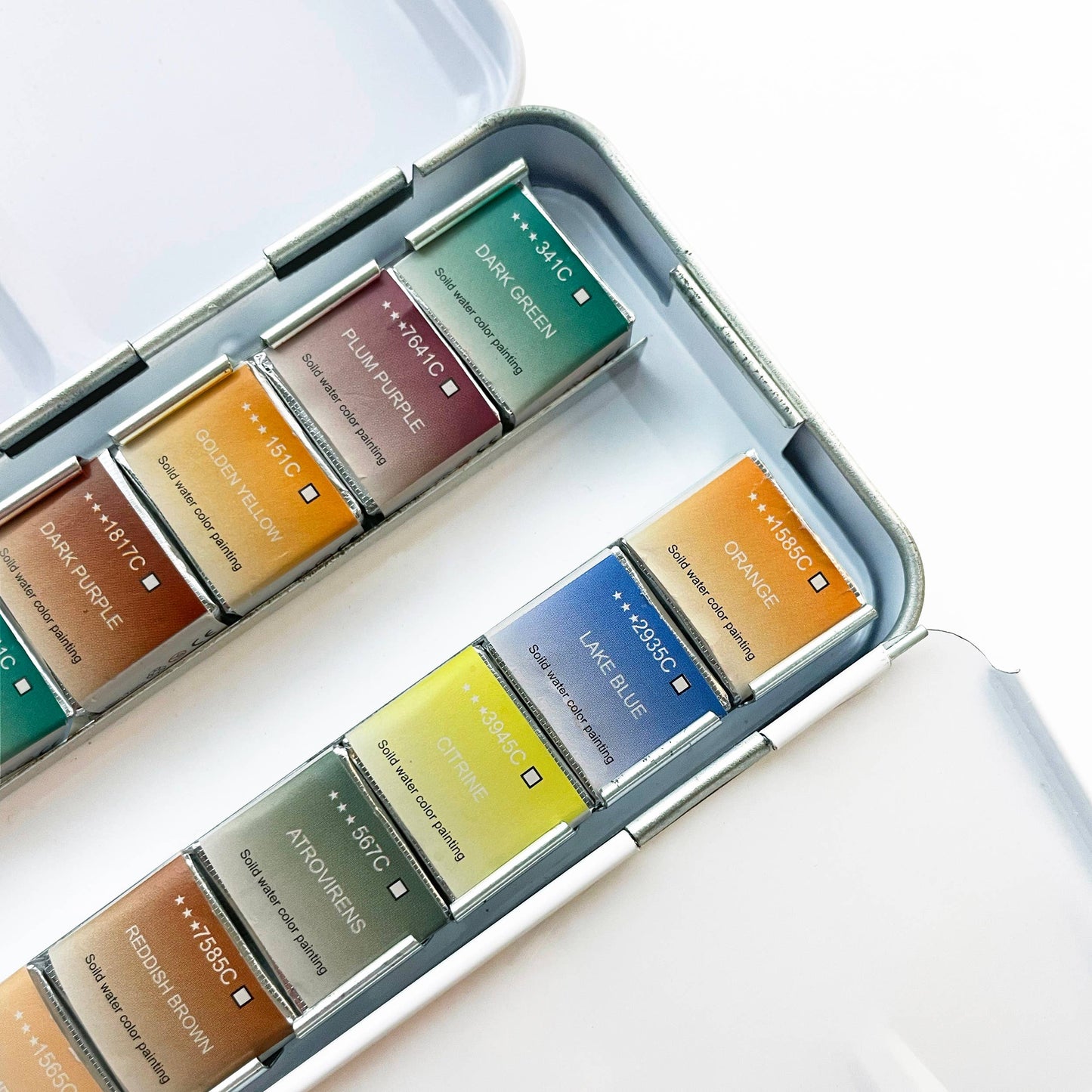 Watercolor Set - Travel-Friendly Metal Palette - 12 Colors |  Watercolors-Metal Palette