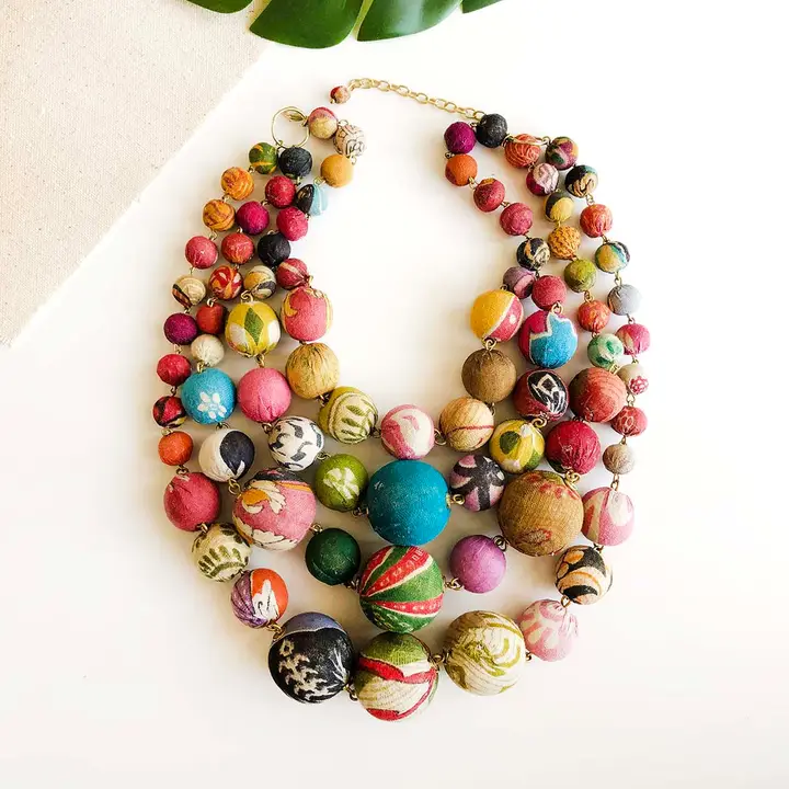 Kantha Orb Necklace